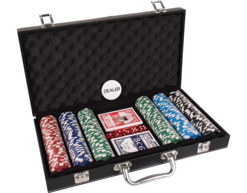 MALETTE CUIR 300 JETONS
