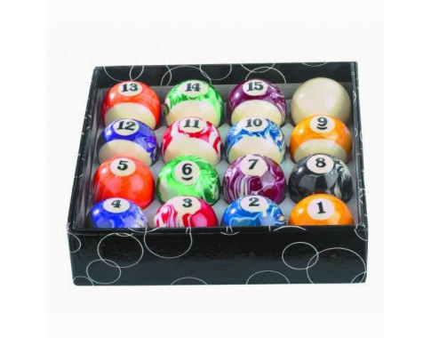 Billes de Billard Jeu Américain marbré polyester 57mm