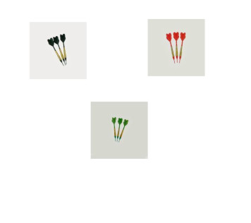 Fléchettes standards 3 vertes 3 noires 3 rouges