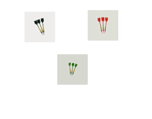 Fléchettes standards 3 vertes 3 noires 3 rouges