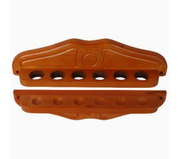 Porte-queues de luxe Erable foncé 6 queues 38,5 x 9,5cm