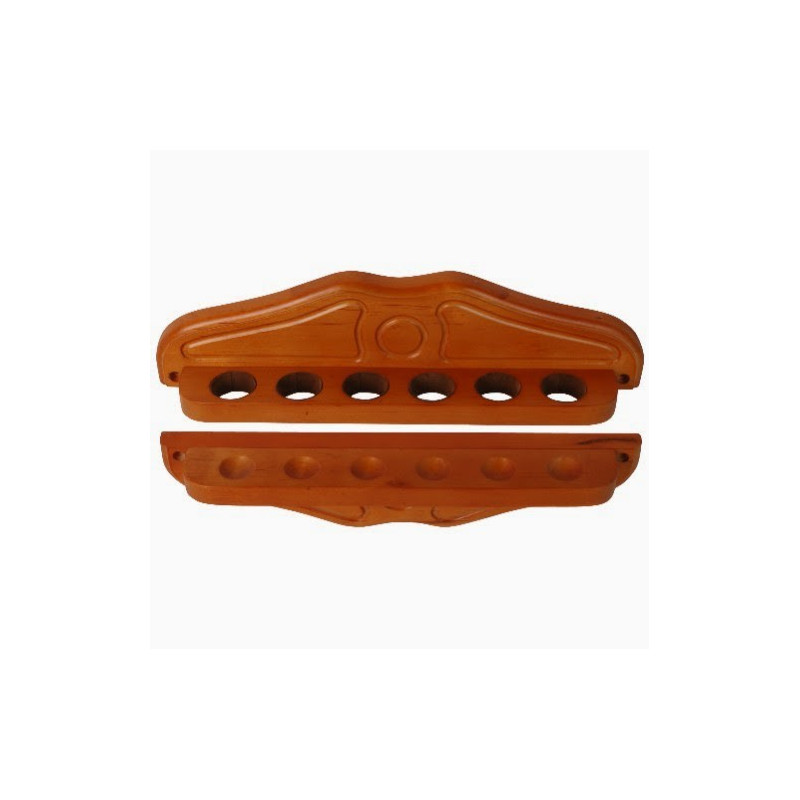 Porte-queues de luxe Erable foncé 6 queues 38,5 x 9,5cm