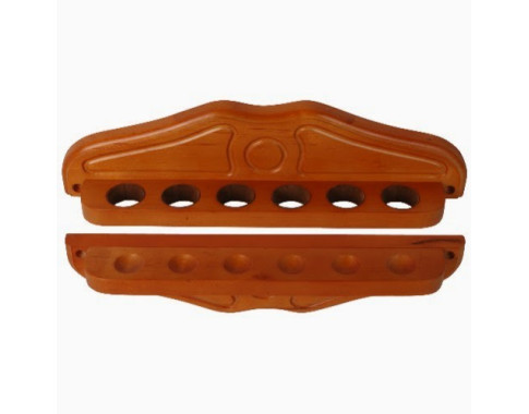Porte-queues de luxe Erable foncé 6 queues 38,5 x 9,5cm