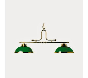 Luminaire laiton - 2 dômes verts