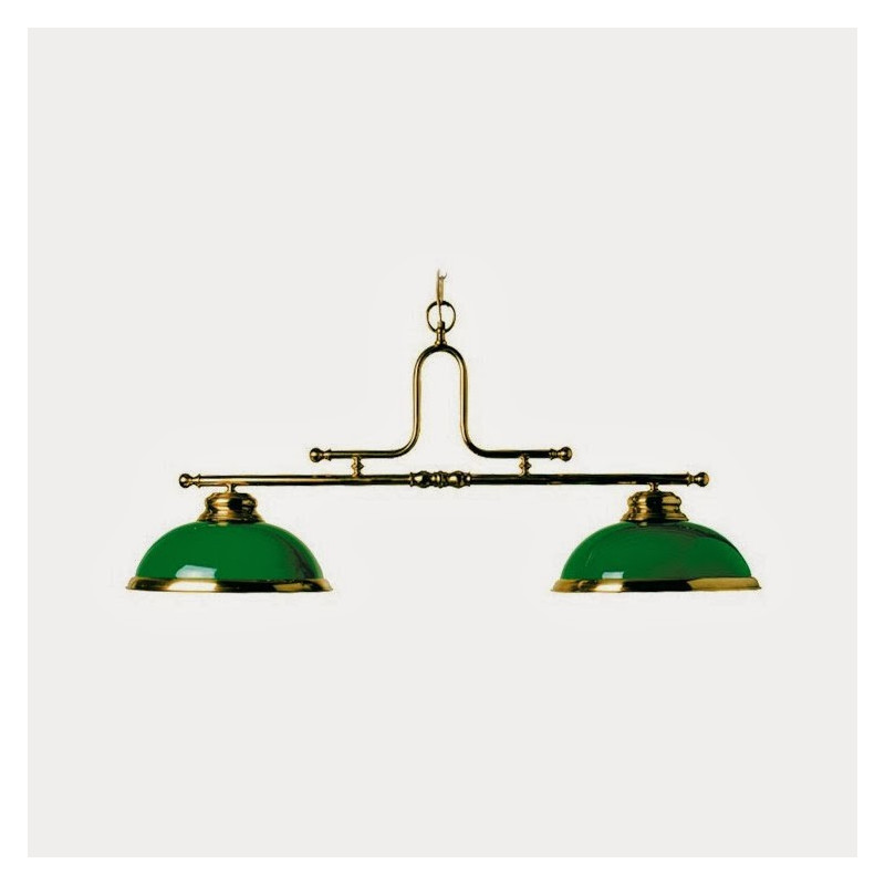 Luminaire laiton - 2 dômes verts