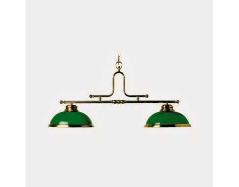 Luminaire laiton - 2 dômes verts